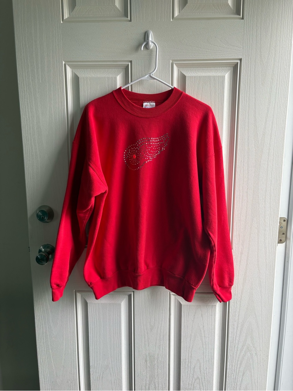 Hanes ComfortBlend Detroit Red Wings Rhinestone Sweatshirt Adult Large